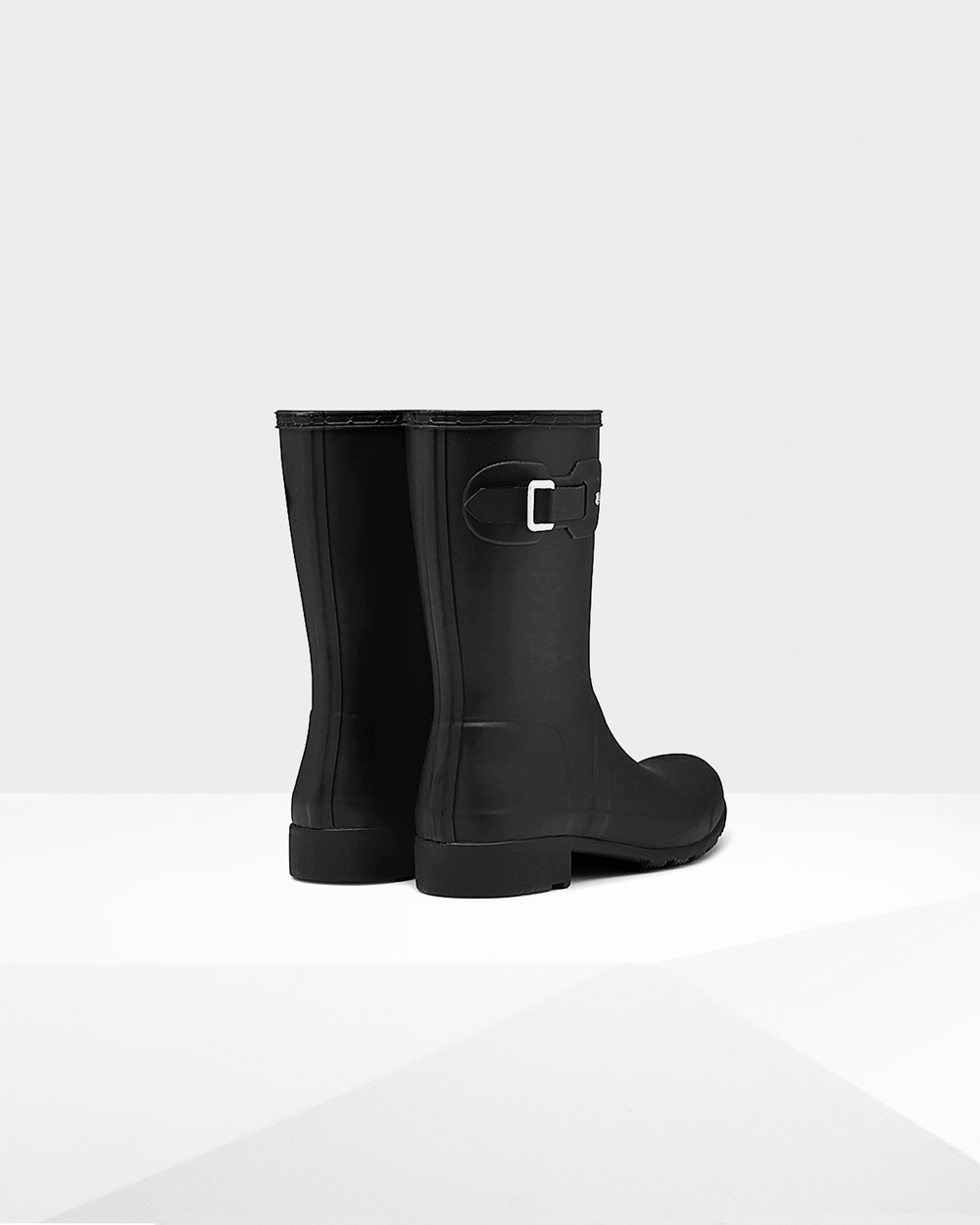 Womens Hunter Original Tour Foldable - Short Rain Boots Black - 1960-VDTPB